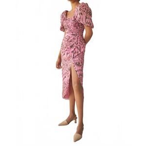 NEW AIIFOS eleanor ruched midi dress in pink